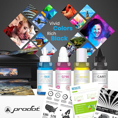 Image of ProDot Br B5000 /B6000 Inkjet Ink Refill Compatible with Brother DCP- T300, T310, T500W, T510W, T700W, T710W, T800W, T810W, MFC-T910DW, T4000DW, T4500DW Ink Tank Printers (70 ml, C /M /Y)