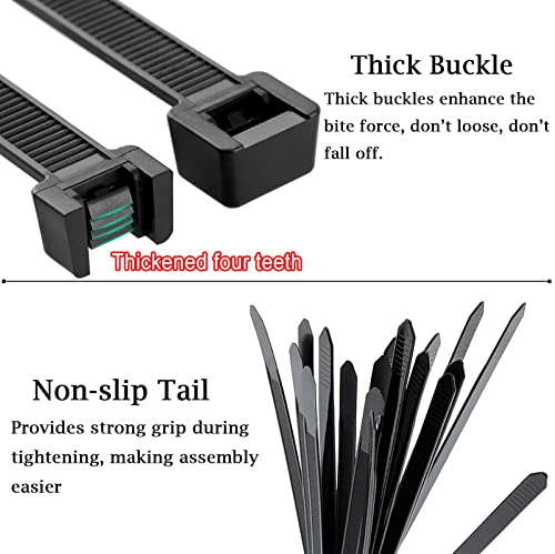 Zip Ties Heavy Duty 24 Inch，Strong Large Black Zip Ties With 175 Pounds Tensile Strength, Durable Long Tie Wraps, Indoor And Outdoor Nylon Zip Tie Uv Resistant, Premium Long Cable Ties ，45 Pack #TOP5