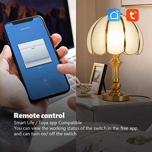 Wifi Smart Light Switch,Inle Tuya Smart Switch,Compatible With Alexa/Google Assistant And Ifttt,Remote Control And Timer,No Hub Required,Neutral Wire Required,15A 100-240V 2.4Ghz(4 Gang) #TOP3