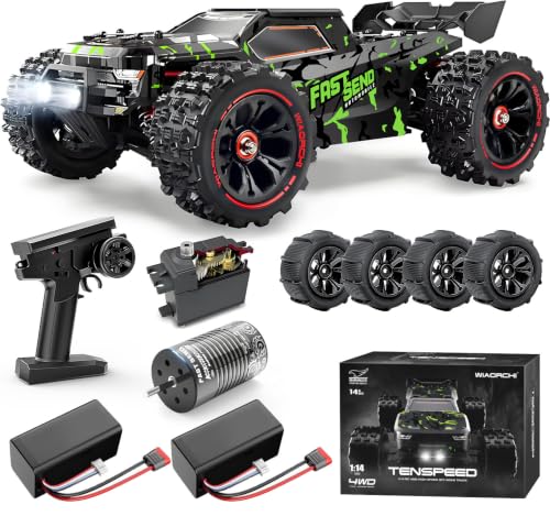 1/14 Brushless RC Cars for Adults Fast 50+ mph, RC Trucks 4x4 Offroad Waterproof, Electric Powered...