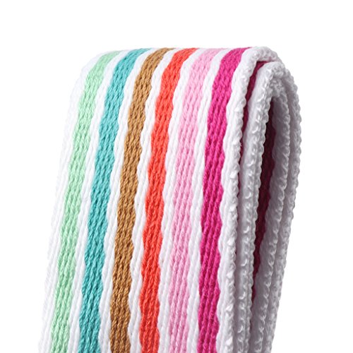 Feamos Stripe Belts for Women Waist Belt for Shorts with Double D-Ring Buckle Canvas Casual (White & Rainbow)3