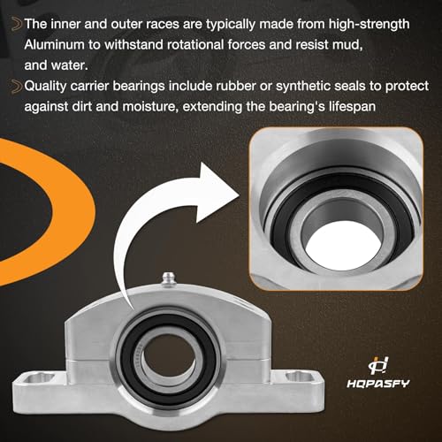 Image of Driveshaft Carrier Bearing Kit Compatible with Polaris RZR S /S4 /XP /900 /1000 Heavy Duty Carrier Bearing, Replace 3514900, 3515075, 3514806 Silver