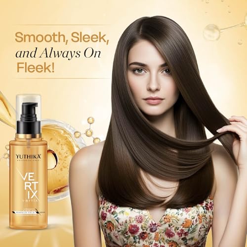 Image of Yuthika Professional Vertix Revitalize Hair Serum 100ml with Linseed & Argan Oil for Dry, Frizzy, Curly & Wavy Hair for Women & Men