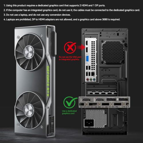Image of KVM Switch 3 Monitors with Audio, HDMI DisplayPort Triple Monitor KVM Switcher 4 Computers 3 Monitors, Support 8K@30Hz /4k@144Hz for 4 PC Share 3 Display and USB 3.0 Devices