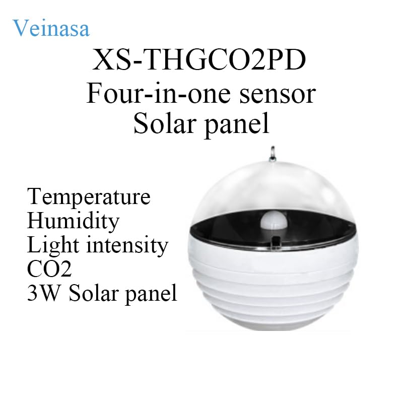 XS-THGCO2PD Monitoring of Temperature, Humidity, Light Intensity, and CO2 Concentration Spherical for Meteorological Monitoring 3W Solar Panel