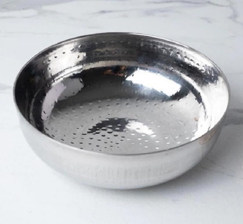 Hammered Stainless Steel Kadhai - 2000 ml, 22 cm Diameter, Heavyauge Cookware for Authentic Indian Cuisine