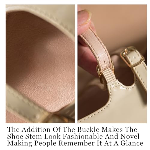Women's Patent Leather Low Block Heel Mary Jane Sandals with Adjustable Ankle Straps Closed Square Toe Slingback Chunky Heel Pumps for Daily Work Prom Evening Dating3