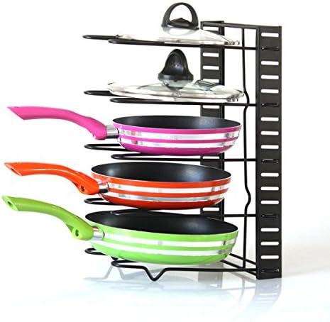 SUMK Pan Organizer Pot Rack Lid Holder Cookware Holders Adjustable Heavy Duty Cabinet Pantry Kitchenware for Kitchen Bronze