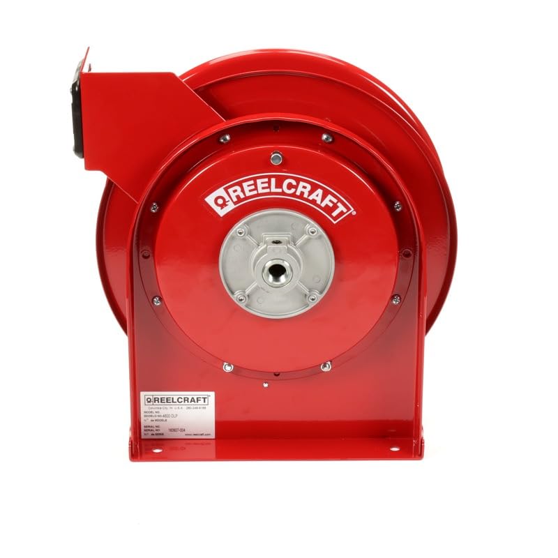 Reelcraft 4600 OLP Premium Duty Spring Retractable Hose Reel, 25' Air/Water Hose Not Included