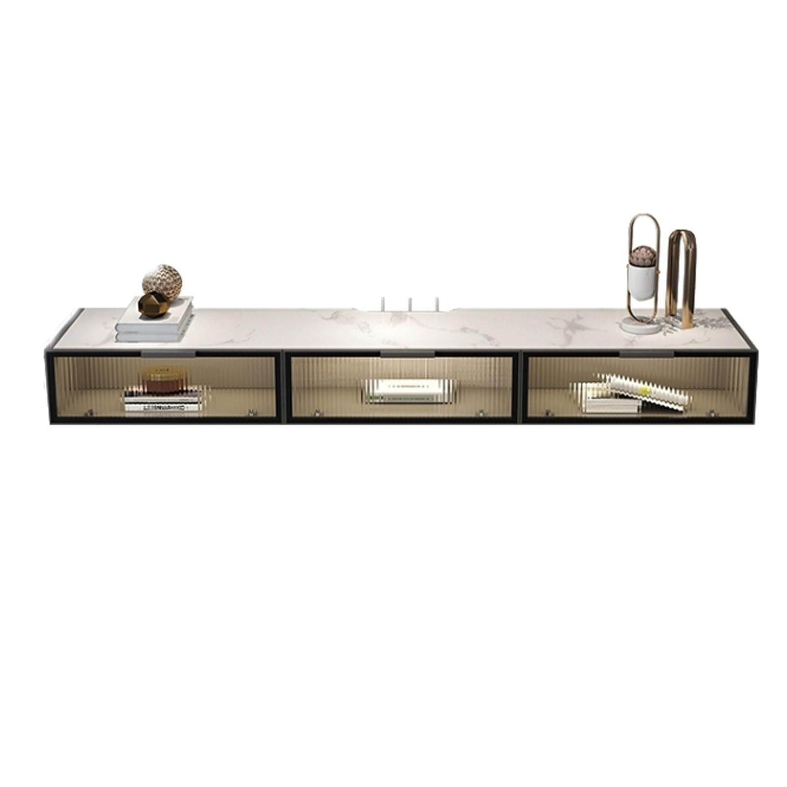 Mueble de TV de pared, Soporte flotante de lujo for TV con mesa de pizarra y puertas de vidrio abatibles, estante flotante de 70,8 pulgadas/78,7 pulgadas for debajo del televisor, centro de entretenim