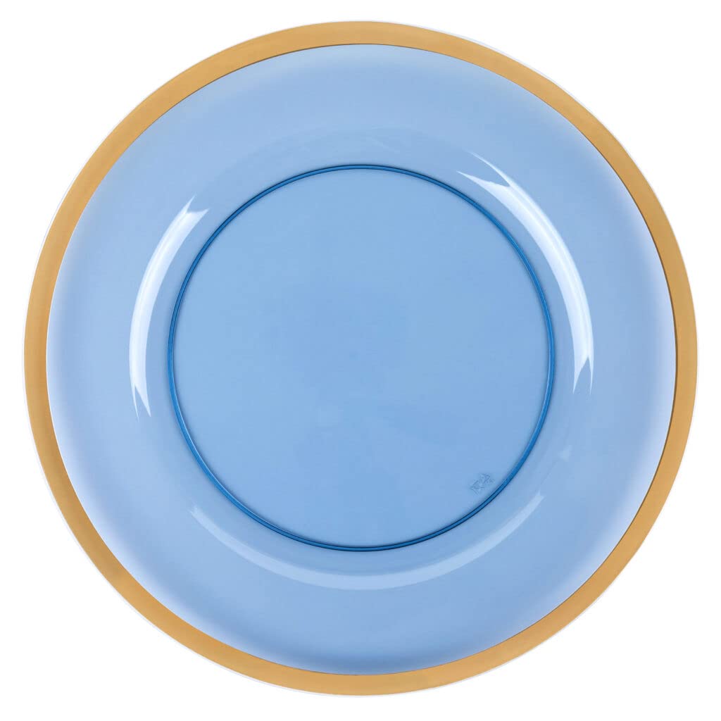 Photo 1 of Blue with Gold Rim Chargers - 13" - Case Pack of 48 - For Weddings, Parties & Events