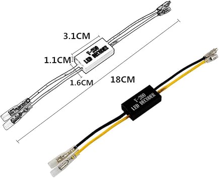 4 Pcs Motorcycle LED Turn Signal Decoder Load Resistors, 10W 10 Flash Fix Error, Indicator Error Canceller for Scooter, Plug-and-Play Bullet Connectors, Anti-Corrosion Aluminum Housing