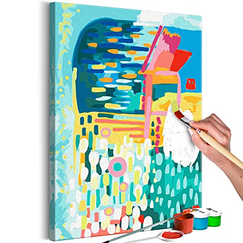 murando - Malen nach Zahlen Abstrakt bunt 40x60 cm Malset mit Holzrahmen auf Leinwand für Erwachsene Kinder Gemälde…