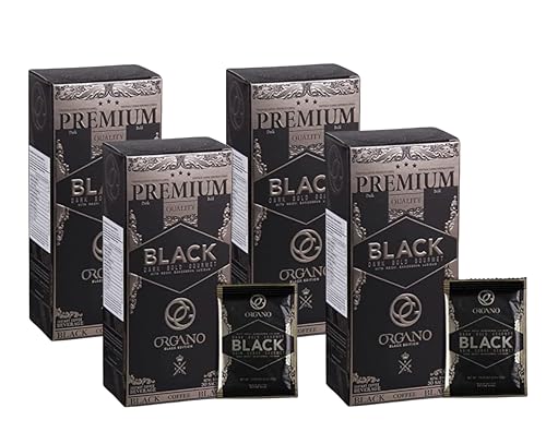 ORGANO 4 Boxes Gourmet Black Coffee, 100% Certified Ganoderma Lucidum (120 Sachets)