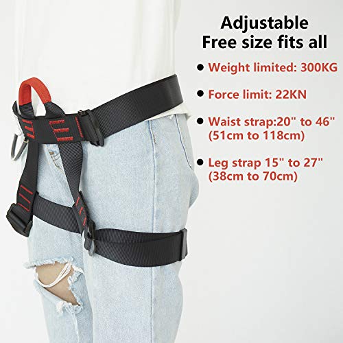 AmazeFan Climbing Harness, Thicken Rock Climbing Harness for Men Women, Protect Waist Safety Harness, Wider Half Body Harness for Mountaineering Rock Climbing Fire Rescuing Rappelling Tree Climbing - Thumbnail 3