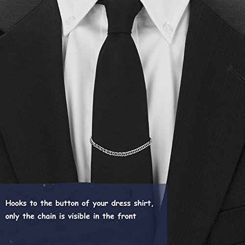 Men's Tie Chain Fashion Necktie Link Noble Necktie Chains for Business Wedding Pack of 34