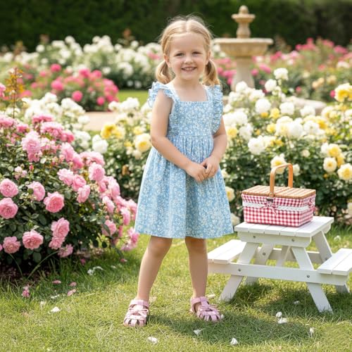 Image of Otter MOMO Girls Open Toe Princess Flat Sandals with Comfort Sole Summer Sandals