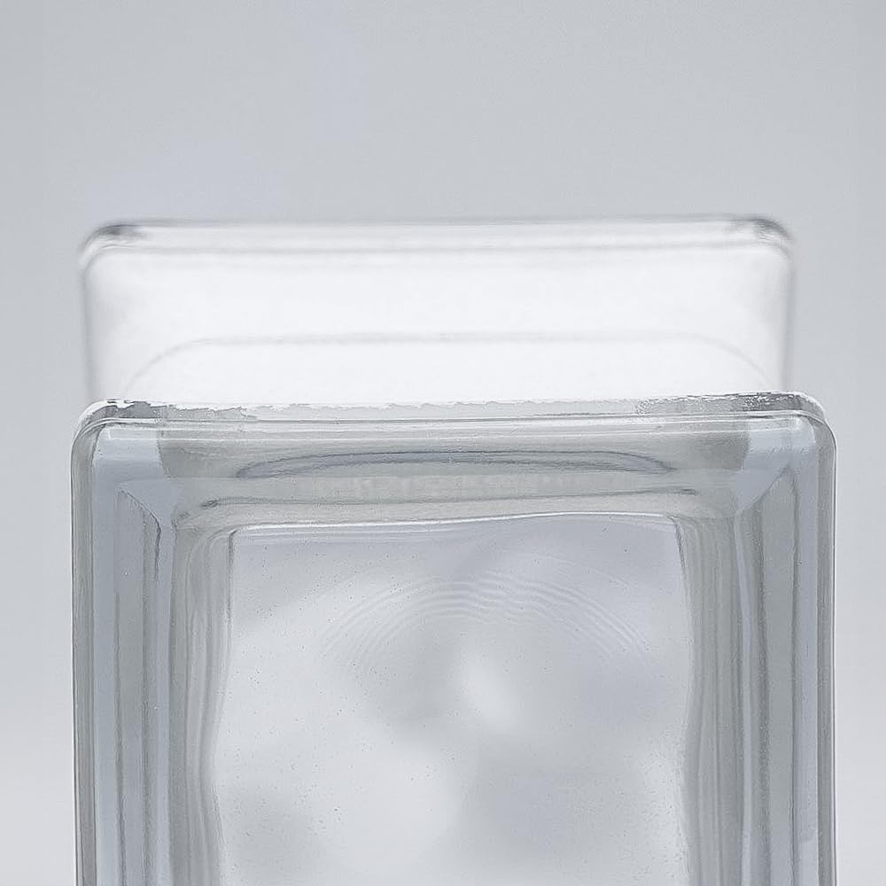 Basic Glasbaustein Halbstein Wolke Klar & Satiniert, 19x9x8 cm - 10 Stück