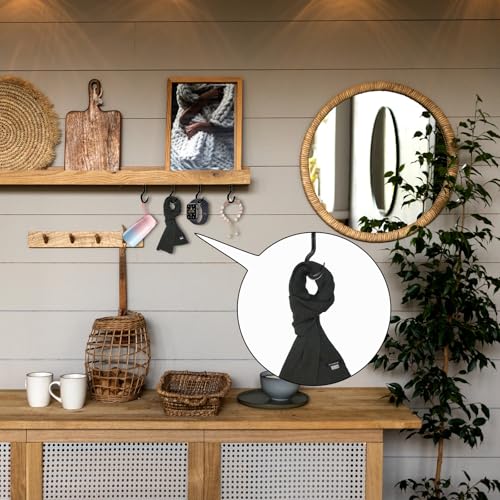 Jieyao 600472_1_B6X4XNIF Black Ceiling Screw Hooks, 25 Pcs Heavy Duty Cup Hooks, 1.57 Inch Large Carbon Steel Hook Screws Screw-In Ring Screws Multi-Function Wall Hooks thumb #5