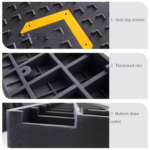 Black Rubber Curb Pads son adecuadas para escalones y entradas de vehículos, proporcionando superficies antideslizantes y resistentes al desgaste (100 x 25 x 9 cm) miniatura 7