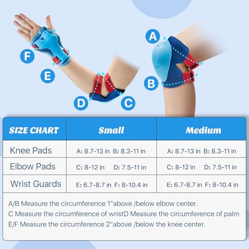 Image of CKE Toddler Knee Pads and Elbow Pads with Wrist Guards for Kids, Size M | 3-in-1 knee pads for kids with wrist guards. Kids knee pads and elbow pads for skating, cycling, rollerblading and scooters
