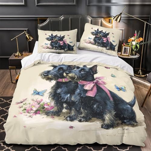 Parure lit enfant Scottish Terrier housse de couette microfibre - 2