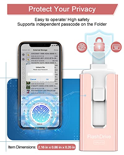 Sunany Usb Flash Drive 256 Gb For Phone And Pad, High Speed External Thumb Drives Usb Memory Storage Photo Stick For Save More Photos And Videos (Pink) #TOP4