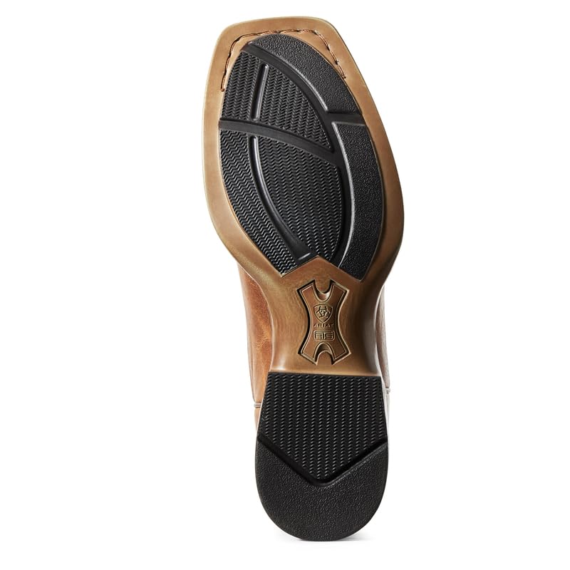 ARIAT Mens Barton Ultra Rustic Embroidered Pull On Square Toe Casual Boots Mid Calf - Brown, Grey4