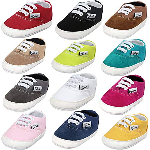 Benhero Baby Boys Girls Canvas Toddler Sneaker Anti-Slip First Walkers Candy Shoes 0-24 Months 12 Colors(12Cm,6-12 Months Infant, Aa/Grey) #TOP1