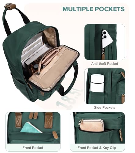 Kasqo Backpack for Women Men, 15.6" Classic Laptop Bookbag with USB Charging Port for College Travel Work4