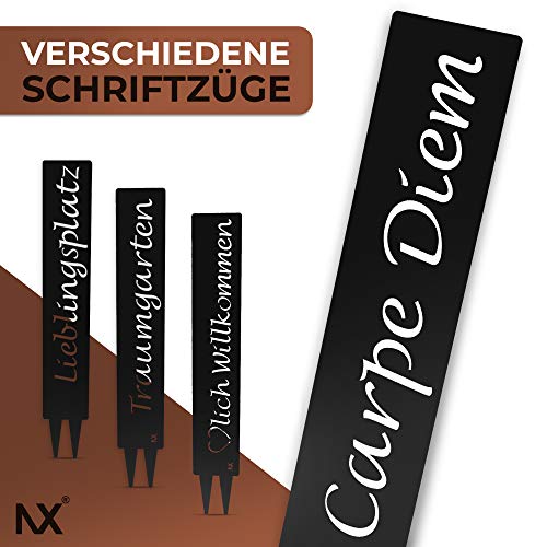 tradeNX Gartenstecker Schwarz | Metall | Gartenschild Gartendeko Terrasse Schild in Schwarzoptik (Carpe Diem) - Image 5