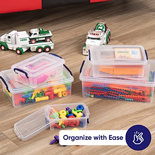 Image of Superio Storage Bins with Lids, Clear Plastic Containers for Organizing, Stackable Totes, BPA Free, Odor Free, Organizer Boxes for Home, and Dorm (2 Pack, 28.5 Qt)