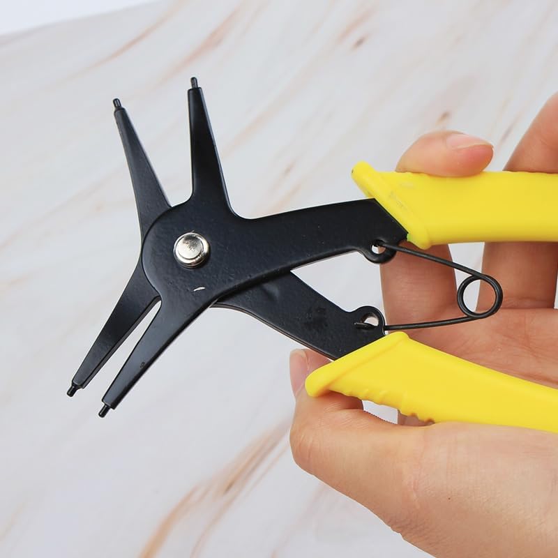 Miniatura 4 de 1 unids 2 en 1 alicates de doble propósito, alicates de circuito internos y externos, alicates de desmontaje de resorte, abrazadera interna y