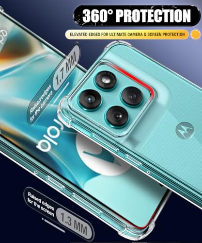 Image of WOW IMAGINE Ultra-Hybrid Crystal Clear Back Case for Motorola Moto Edge 60 Fusion | Shockproof Design | Camera Protection Bump | Hard Clear Mobile Back Cover with Cushioned Edges - Transparent