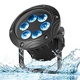 100W LED Par Lights IP67 Waterproof Stage Lights, DMX512 Sound Activated Control RGBW Lights for Outdoor Concert Club KTV Music Show Garden Wedding (1 Pack)