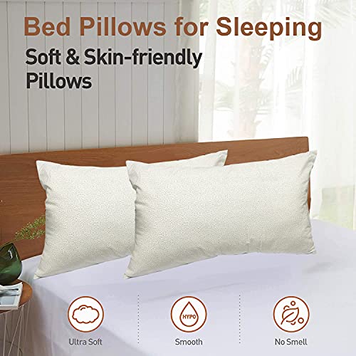 Image of ARLinen-Micro Filled Grey Dot Cotton Pillow Takiya Combo Set of 2 for Bed Room - 20x30 Inch Queen Size Pillow Set of 2 for Sleeping