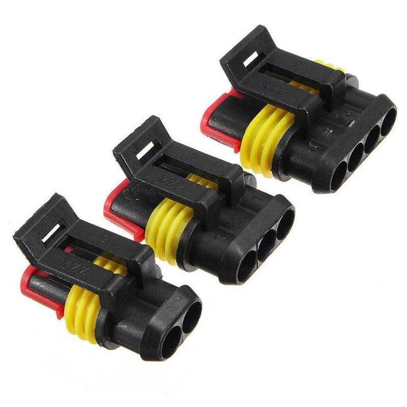 Kit de 214 Conectores de Cable for Coche, Impermeables, de 1/2/3/4/5/6 Pines, for arnés de Motocicleta y camión, Macho y Hembra, alicates de crimpado