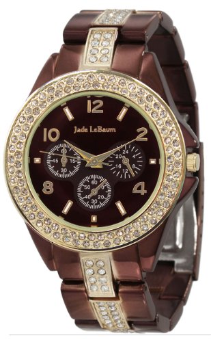Jade LeBaum Womens Two Tone Watch | Chocolate Brown Ladies Bracelet Watch | Reloj de Pulsera para Mujer - JB747