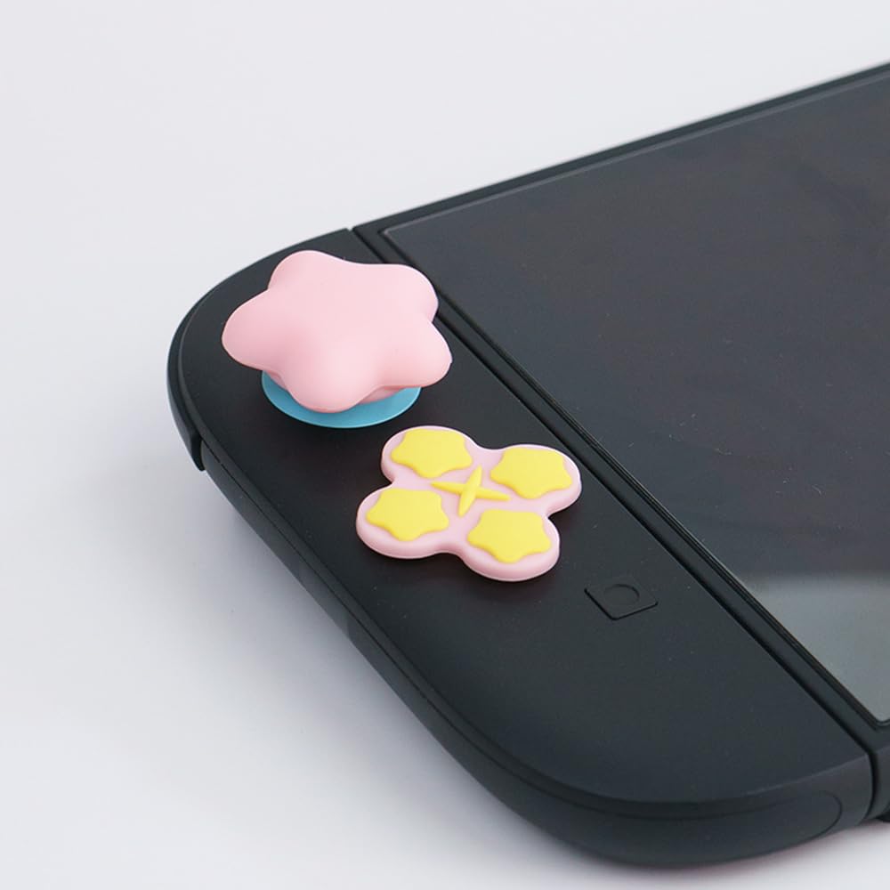 Adesivi in silicone per pulsanti Nintendo Switch 2, tappi joystick NS2, tappi per pulsanti D-Pad, accessori stile stella