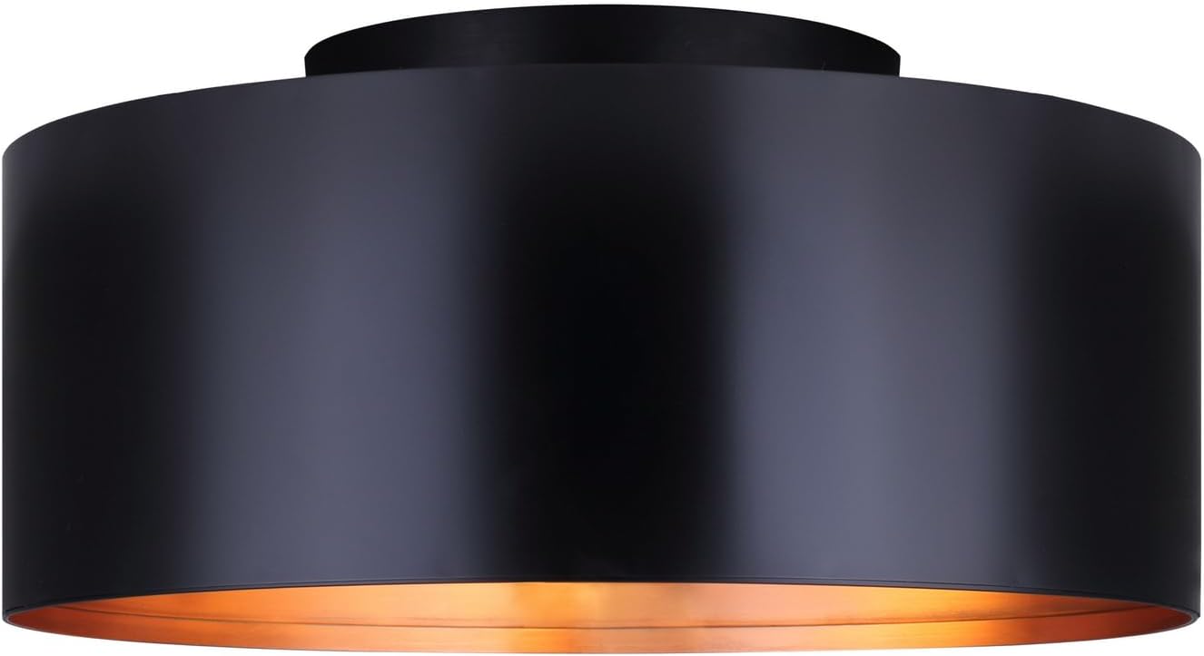 Canarm Oxyura 2 Light Flush Mount with Metal Shade - Black/Bronze