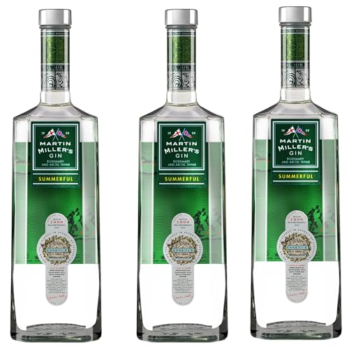 Martin Miller’s Gin Premium – Ginebra Inglesa con Agua de Manantial Islandés – 40% Vol – Pack 3 Botellas de 700 ml