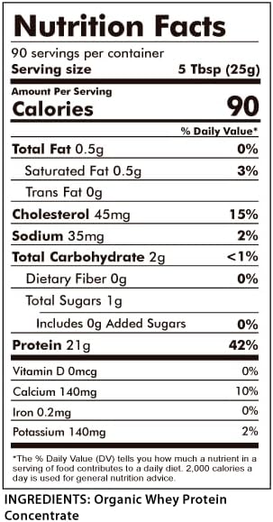 Raw Organic Whey Protein Powder, Grass Fed, Unflavored – 1 Ingredient, No Additives or Fillers, Undenatured, Made in USA, 5 lb image 5