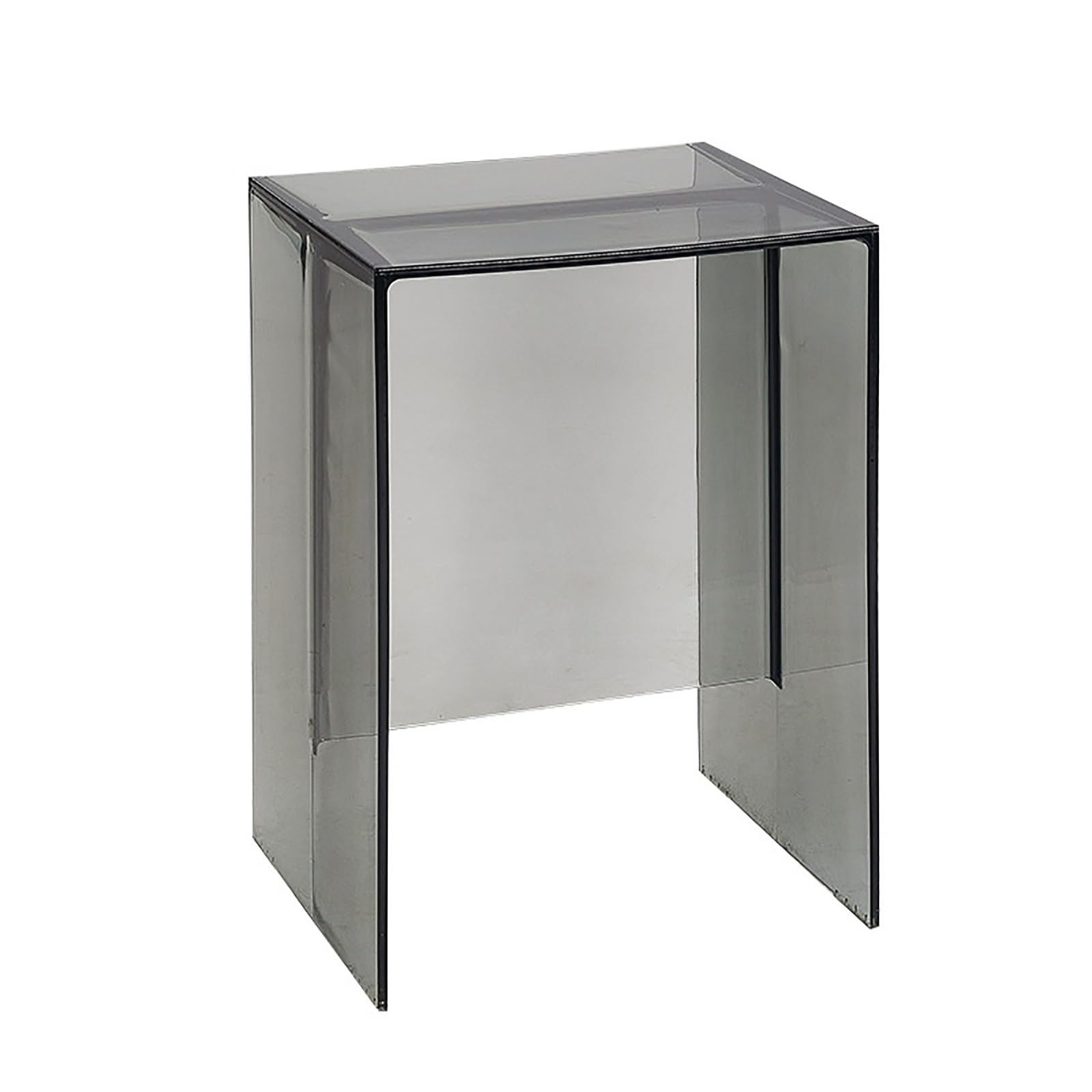 AMZBNEIDI Clear Acrylic Side Table Narrow, Acrylic Nightstand Colorful Bedside Table with Open Storage Shelf(Grå)