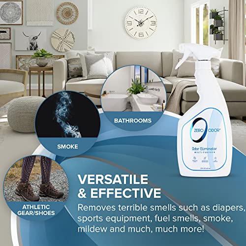 Image of Zero Odor - Multi-Purpose Strong Odor Eliminator for Home, Office, Car, Bathroom, Hotel, Room Deodorizer, and Odor Neutralizer, 22Oz (Pack of 2)