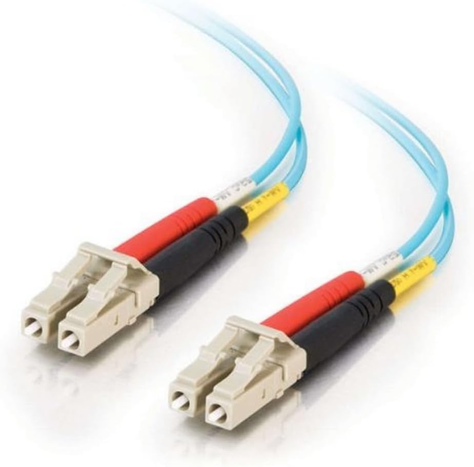 Legrand - C2G Fiber Optic Ethernet Cable, Aqua 10Gb 50/125 LC-LC Duplex Multimode Fiber Patch Cable, 2 Meter (6.6 Foot) PVC Coated Fiber Optic Ethernet, 1 Count, C2G 33046