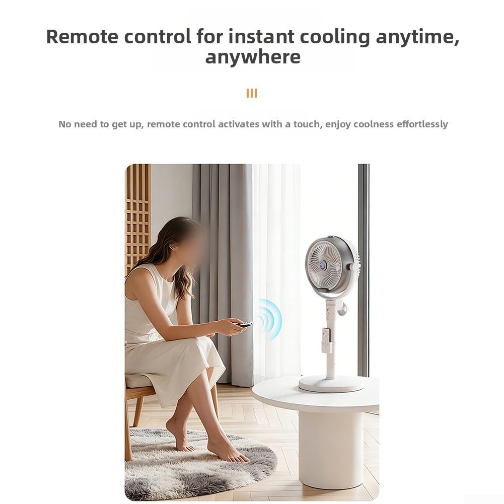 4-Gang-Außenventilator, tragbar, mit Fernbedienung, automatische Oszillation und Timer für Deck oder Hof (schwarz)