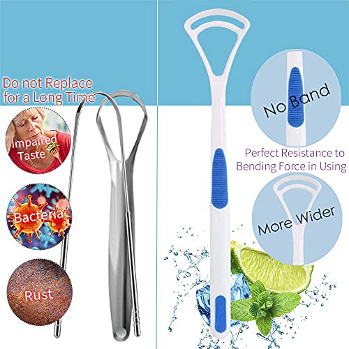 Image of Plastic Tongue Cleaner for Adults and Kids Fights Bad Breath Oral Care Tongue Cleaner, Easy to Use Travel Friendly- Pack of 4