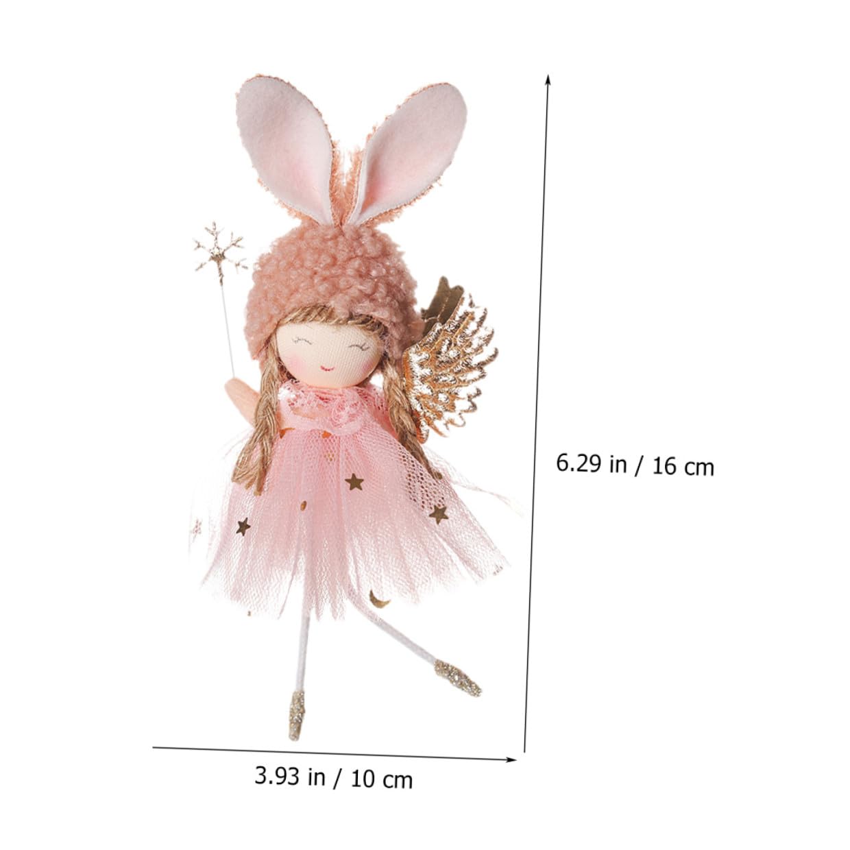 NUOBESTY Lot de 2 Décorations Suspendues d'ange pour Sapin de Noël Figurines Jupe en Tulle Rose Accessoires d'arbre Festifs Ornements Suspendus pour Décoration Intérieure et Extérieure