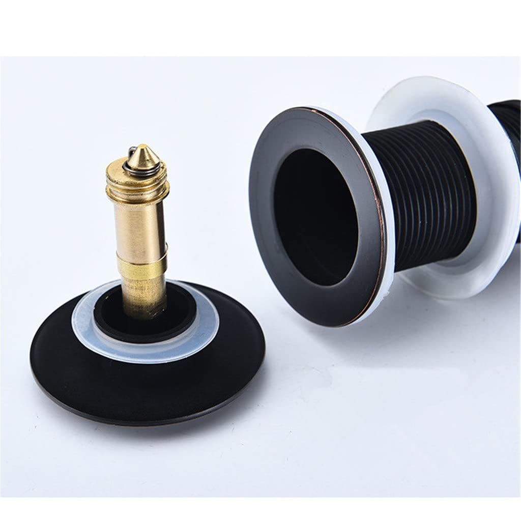 Italiano: Accessori for Il Bagno Bacino Lavello Drain Filtro Finitura Nera Click-clack waterlet Senza troppopieno(3-Pack)