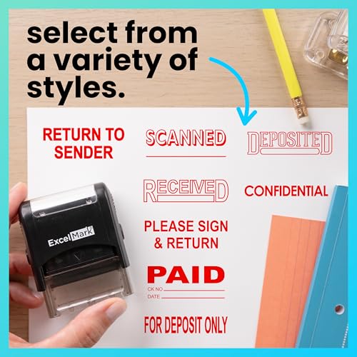 Tampon SCANNED ExcelMark encre rouge pour marquer vos documents administratifs - 7